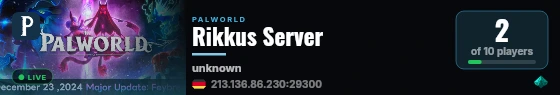 Rikkus Server live status badge