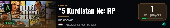 ^5 Kurdistan Nc: RP  live status badge