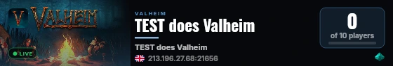 TEST does Valheim live status badge