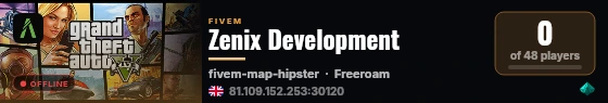 Zenix Development live status badge