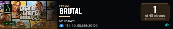 BRUTAL live status badge