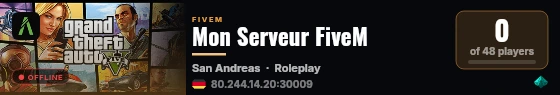 Mon Serveur FiveM live status badge