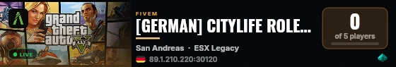 [GERMAN] CITYLIFE ROLEPLAY | DEVSERVER live status badge