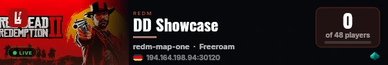 DD Showcase live status badge