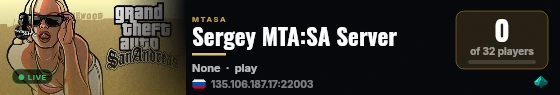 Sergey MTA:SA Server live status badge