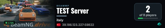 TEST Server live status badge