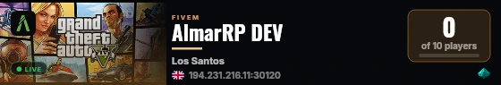 AlmarRP DEV live status badge
