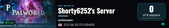 Shorty6252's Server live status badge