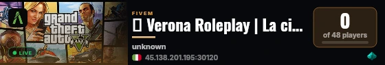 🏛️ Verona Roleplay | La città prende vita live status badge
