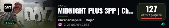 MIDNIGHT PLUS 3PP | Chernarus | WIPE 23.08 live status badge