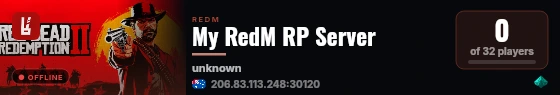 My RedM RP Server live status badge