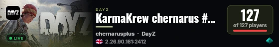 KarmaKrew chernarus #2 EU - SOLO DUO RIO | 1PP |VANILLA + MOD 23.08 live status badge