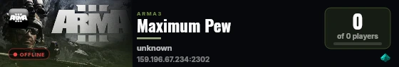 Maximum Pew live status badge