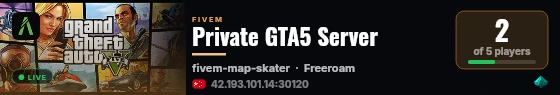 Private GTA5 Server live status badge
