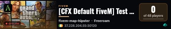 [CFX Default FiveM] Test server live status badge