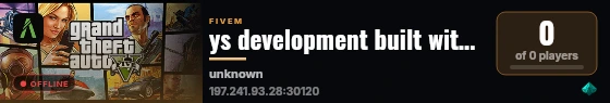 ys development built with FiveM Basic Server! live status badge