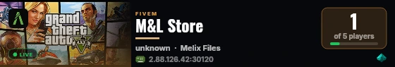 M&L Store live status badge