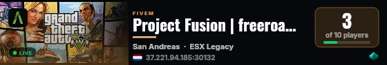 Project Fusion | freeroam x roleplay live status badge