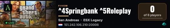 ^4Springbank ^5Roleplay live status badge
