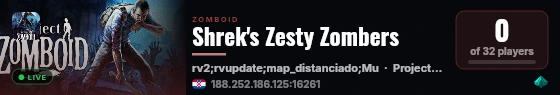 Shrek's Zesty Zombers live status badge
