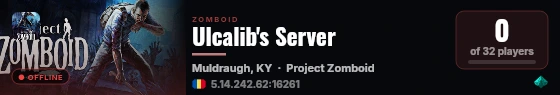 Ulcalib's Server live status badge