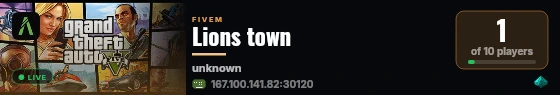 Lions town live status badge