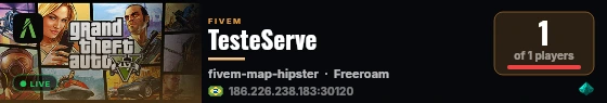 TesteServe live status badge