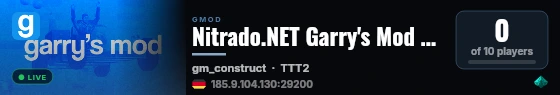 Nitrado.NET Garry's Mod Server live status badge