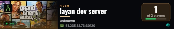layan dev server live status badge