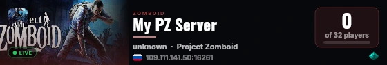 My PZ Server live status badge