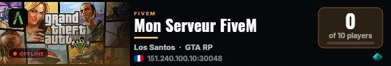 Mon Serveur FiveM live status badge