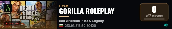 GORILLA ROLEPLAY live status badge