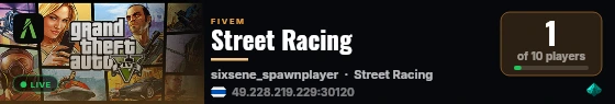 Street Racing live status badge