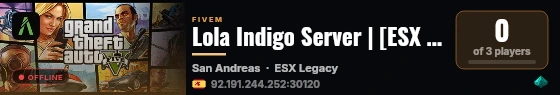 Lola Indigo Server | [ESX Legacy] live status badge
