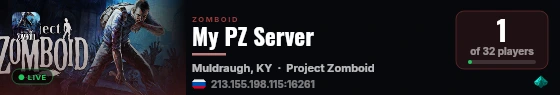 My PZ Server live status badge