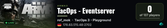 TacOps - Eventserver live status badge