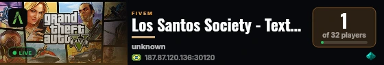 Los Santos Society - Text RP live status badge