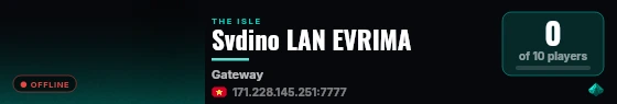 Svdino LAN EVRIMA live status badge