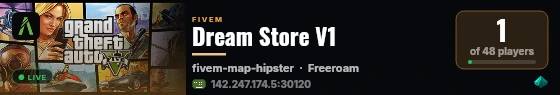 Dream Store V1 live status badge