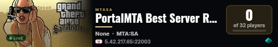 PortalMTA Best Server RPG |UPDATEING| live status badge