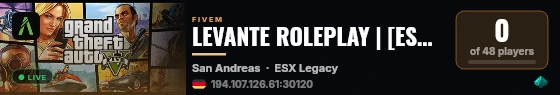 LEVANTE ROLEPLAY | [ESX Legacy] live status badge