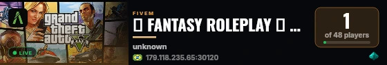 𒆜 FANTASY ROLEPLAY 𒆜 ↭🡺TOP 1 UNIVERSAL🡸↭  live status badge