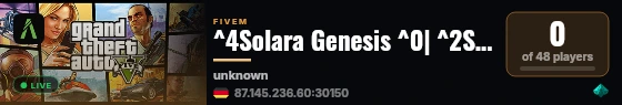 ^4Solara Genesis ^0| ^2Streetlife & Crime ^3[NEU] live status badge