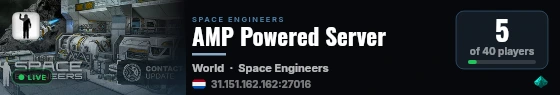 AMP Powered Server live status badge
