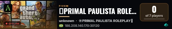 ☀️PRIMAL PAULISTA ROLEPLAY🌟 live status badge