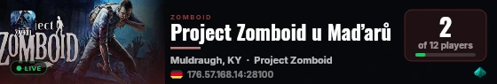 Project Zomboid u Maďarů live status badge