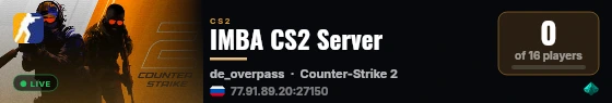 IMBA CS2 Server live status badge