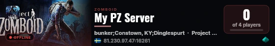 My PZ Server live status badge