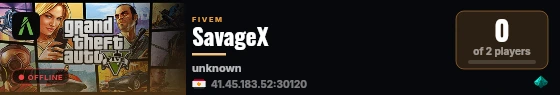 SavageX live status badge