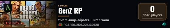 GenZ RP live status badge